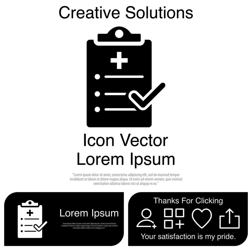 Health Care Diagnosis Clipboard Icon Vector EPS 10