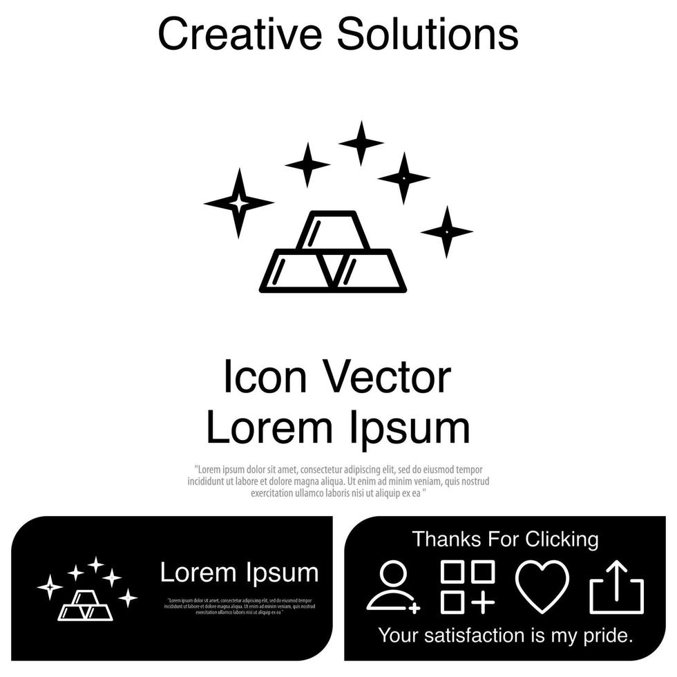 Gold Bar Icon Vector EPS 10