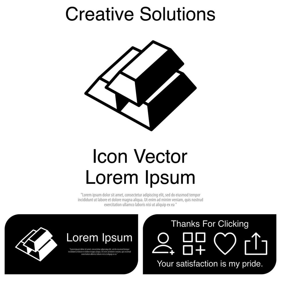 Gold Bar Icon Vector EPS 10