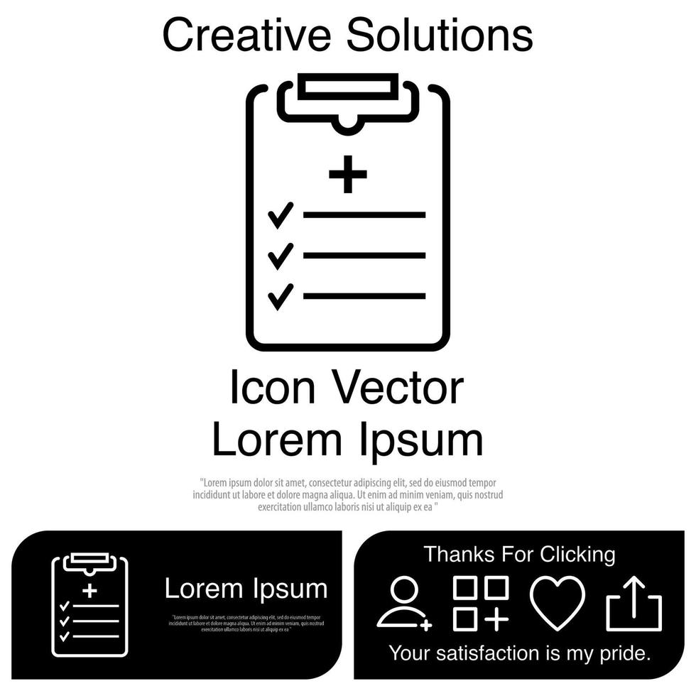 Health Care Diagnosis Clipboard Icon Vector EPS 10