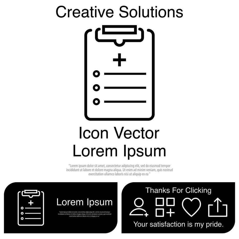 icono de portapapeles de diagnóstico de atención médica eps vectoriales 10 vector