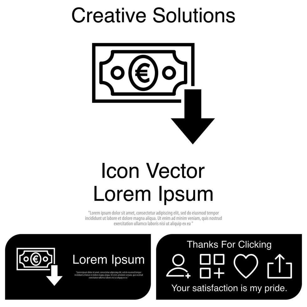 Down Investment Icon Vector EPS 10