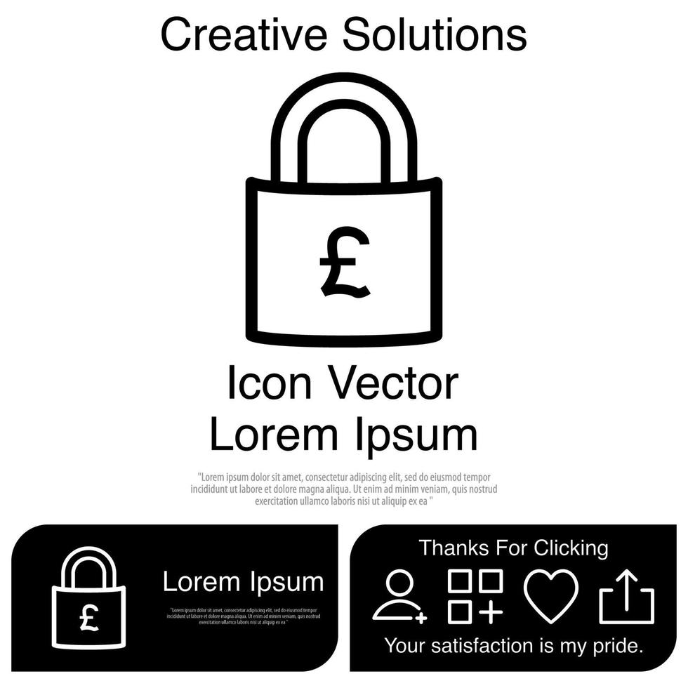 Padlock With Money Icon Vector EPS 10