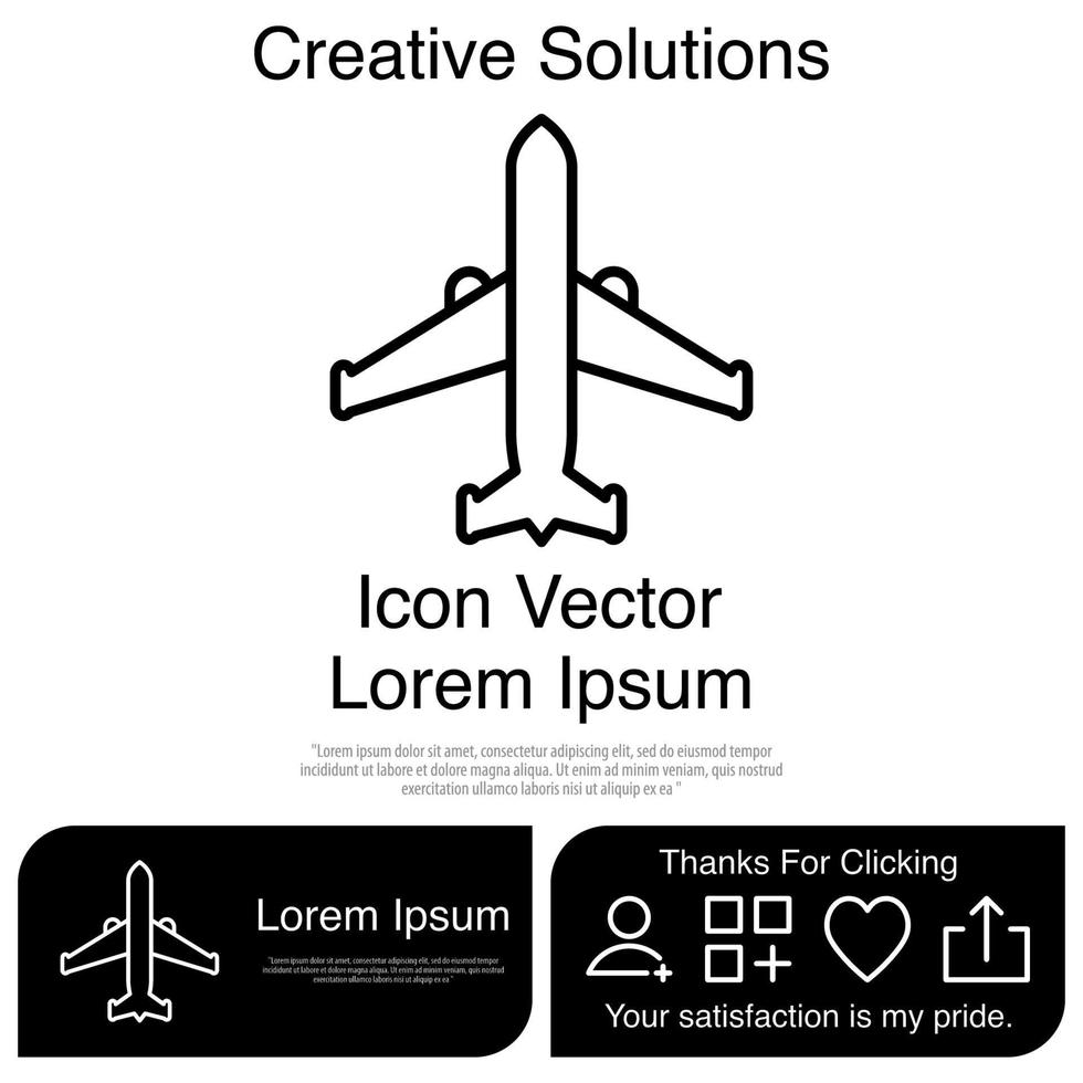 avión, icono, vector, eps, 10 vector