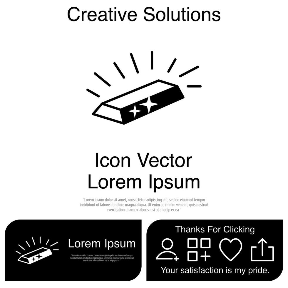 Gold Bar Icon Vector EPS 10