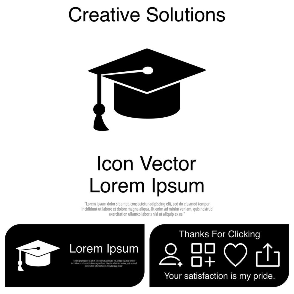 Graduation Cap Icon Vector EPS 10