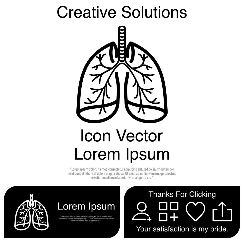 iconos de pulmones vectoriales eps 10 vector