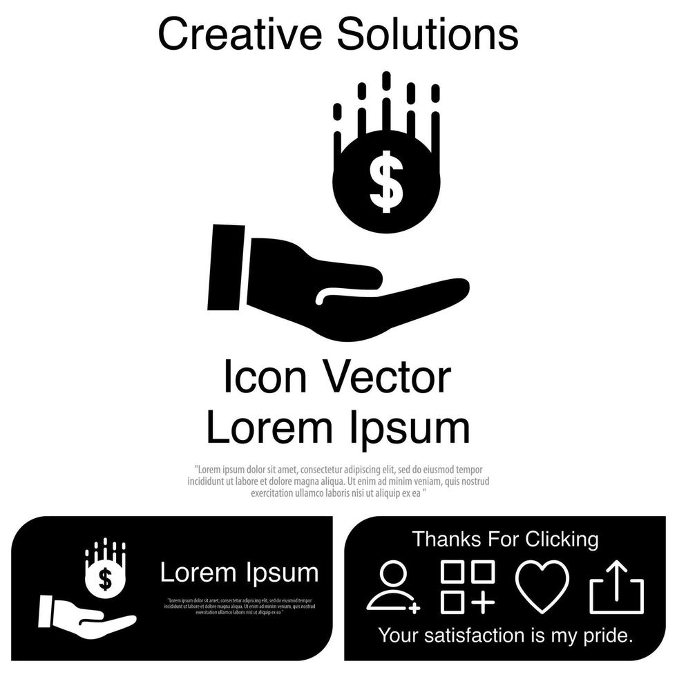 Open Hand With Money Icon Vector EPS 10