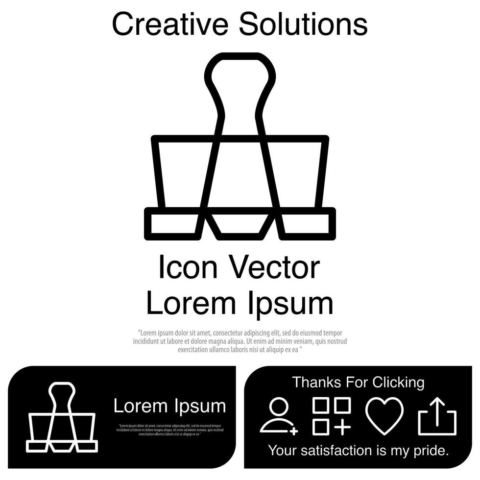 Binder Clip Icon Vector EPS 10