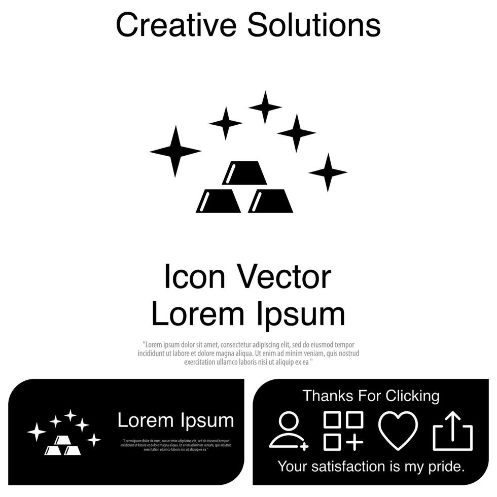 Gold Bar Icon Vector EPS 10