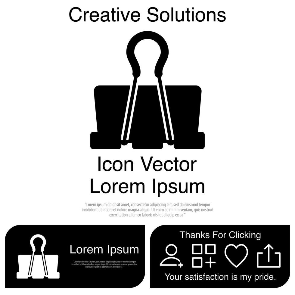 Binder Clip Icon Vector EPS 10