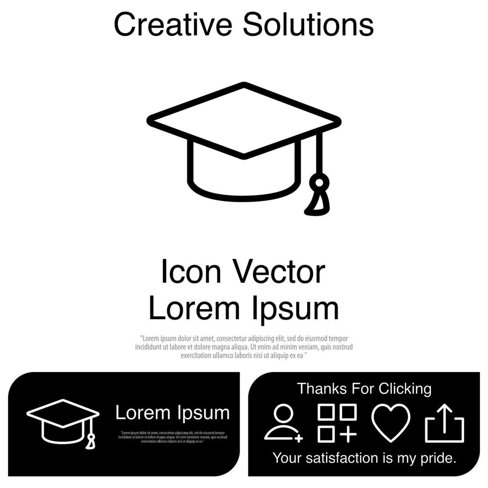 Graduation Cap Icon Vector EPS 10