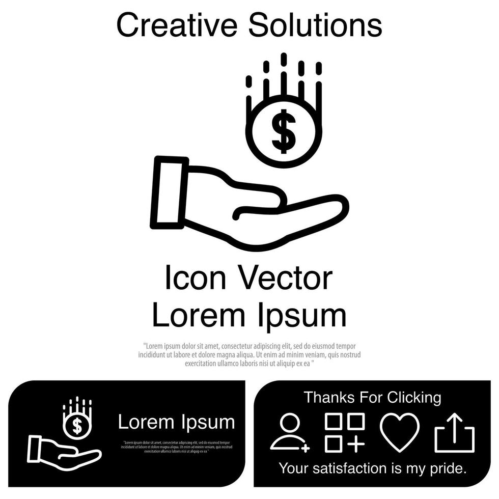 Open Hand With Money Icon Vector EPS 10