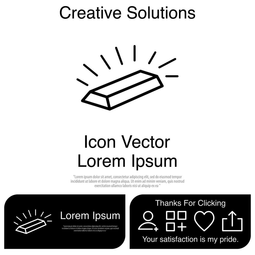 Gold Bar Icon Vector EPS 10