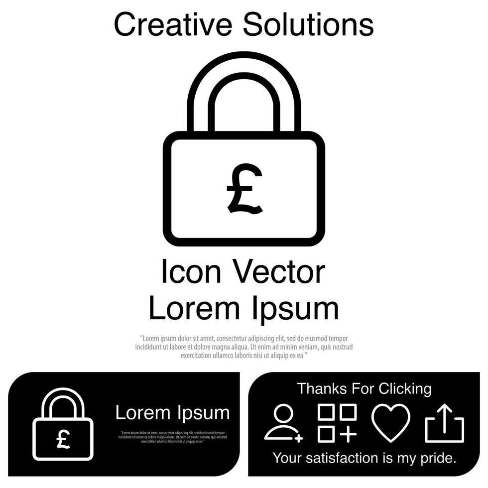 Padlock With Money Icon Vector EPS 10