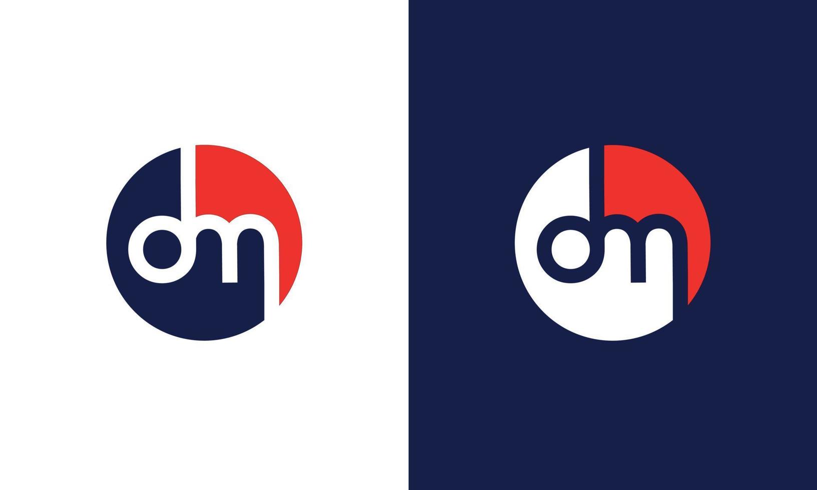 plantilla de diseño de monograma de letra de logotipo de círculo dm vector