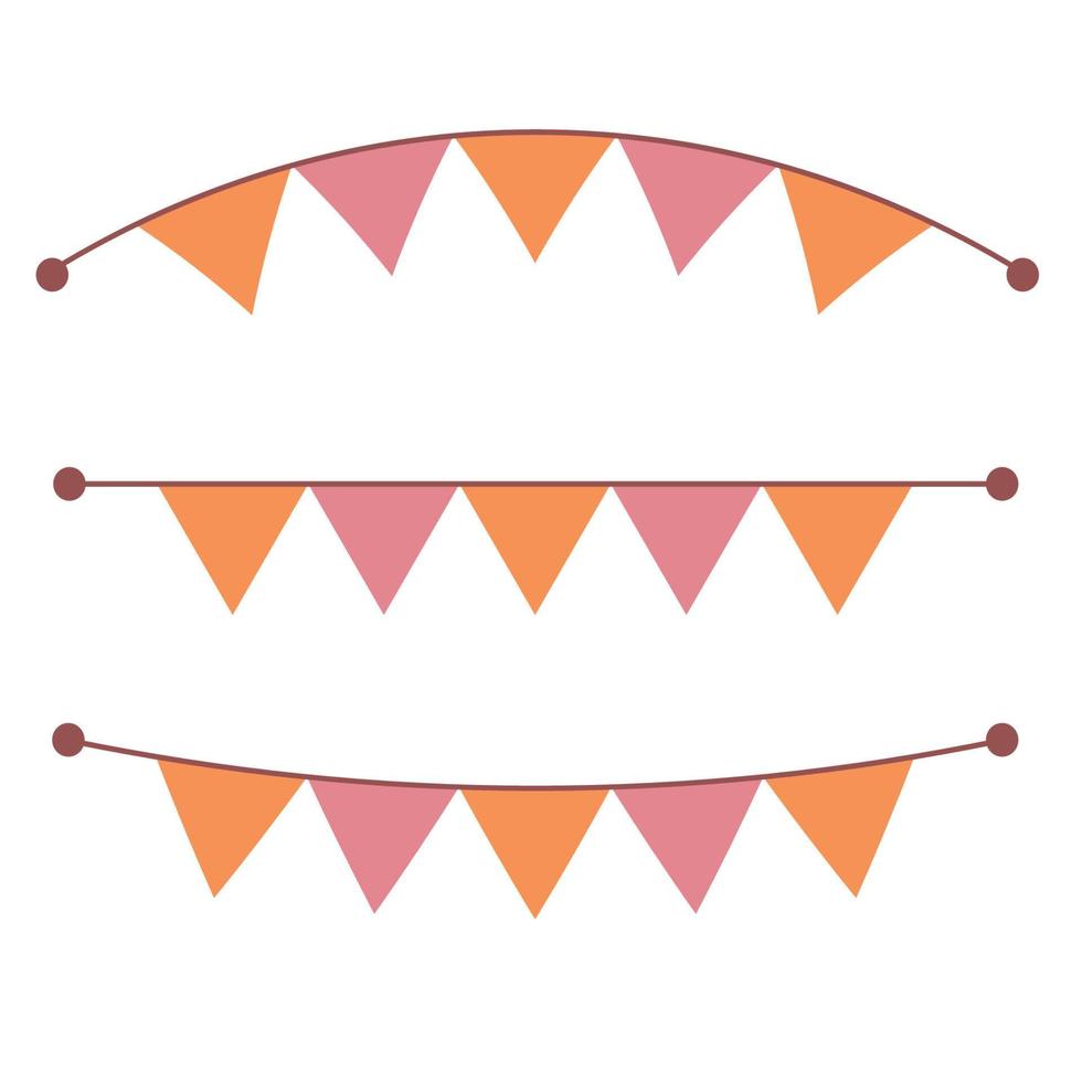 Multicolored bright buntings garlands isolated on white background vector