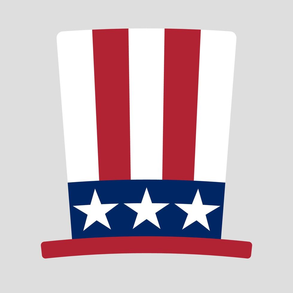 Fourth of July hat isolated on white background. Icon. vector