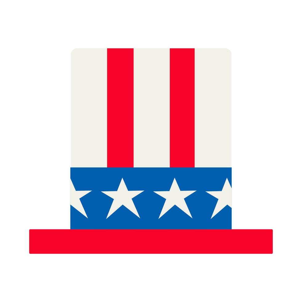 Fourth of July hat isolated on white background. Icon. vector