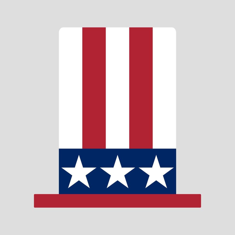 Fourth of July hat isolated on white background. Icon. vector