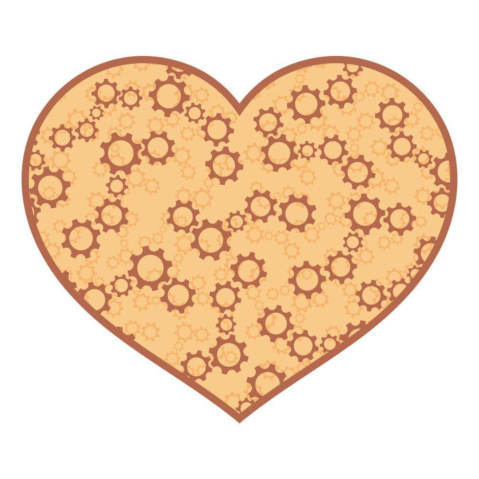 Steampunk heart with gears inside. vector