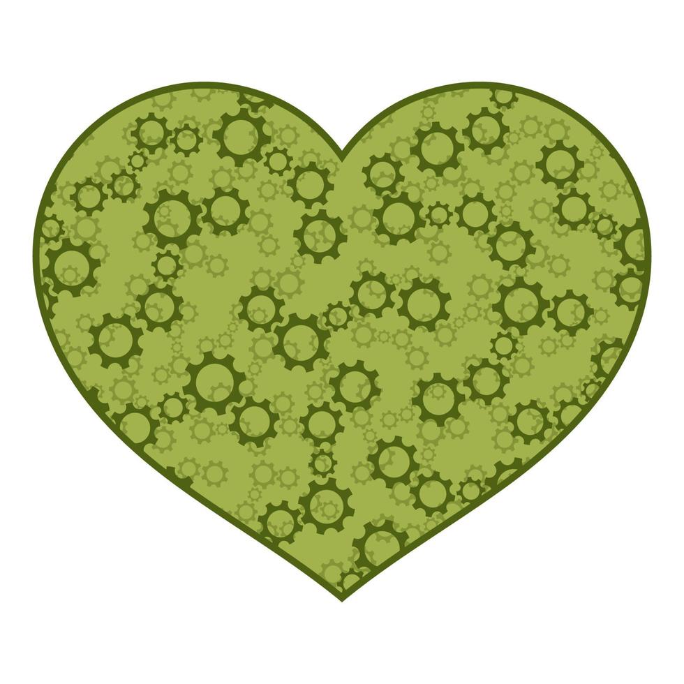 Steampunk heart with gears inside. vector