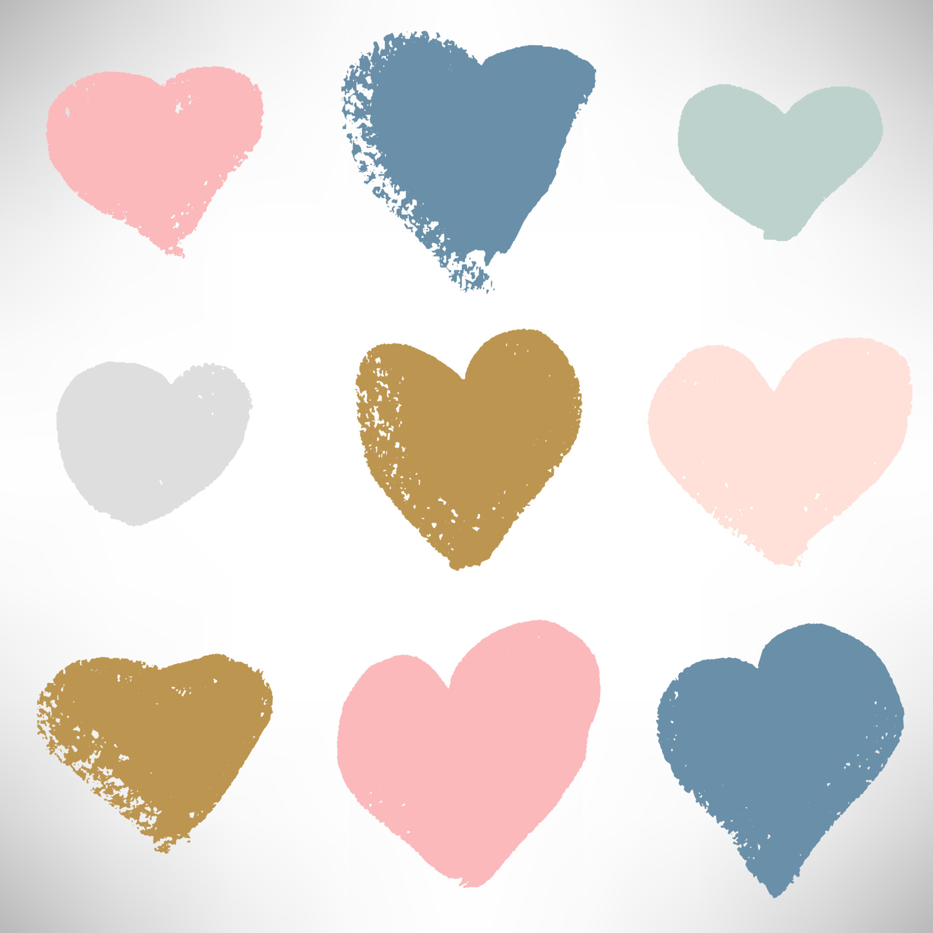 Set of hand drawn hearts. Cute heart collection isolated on white ...