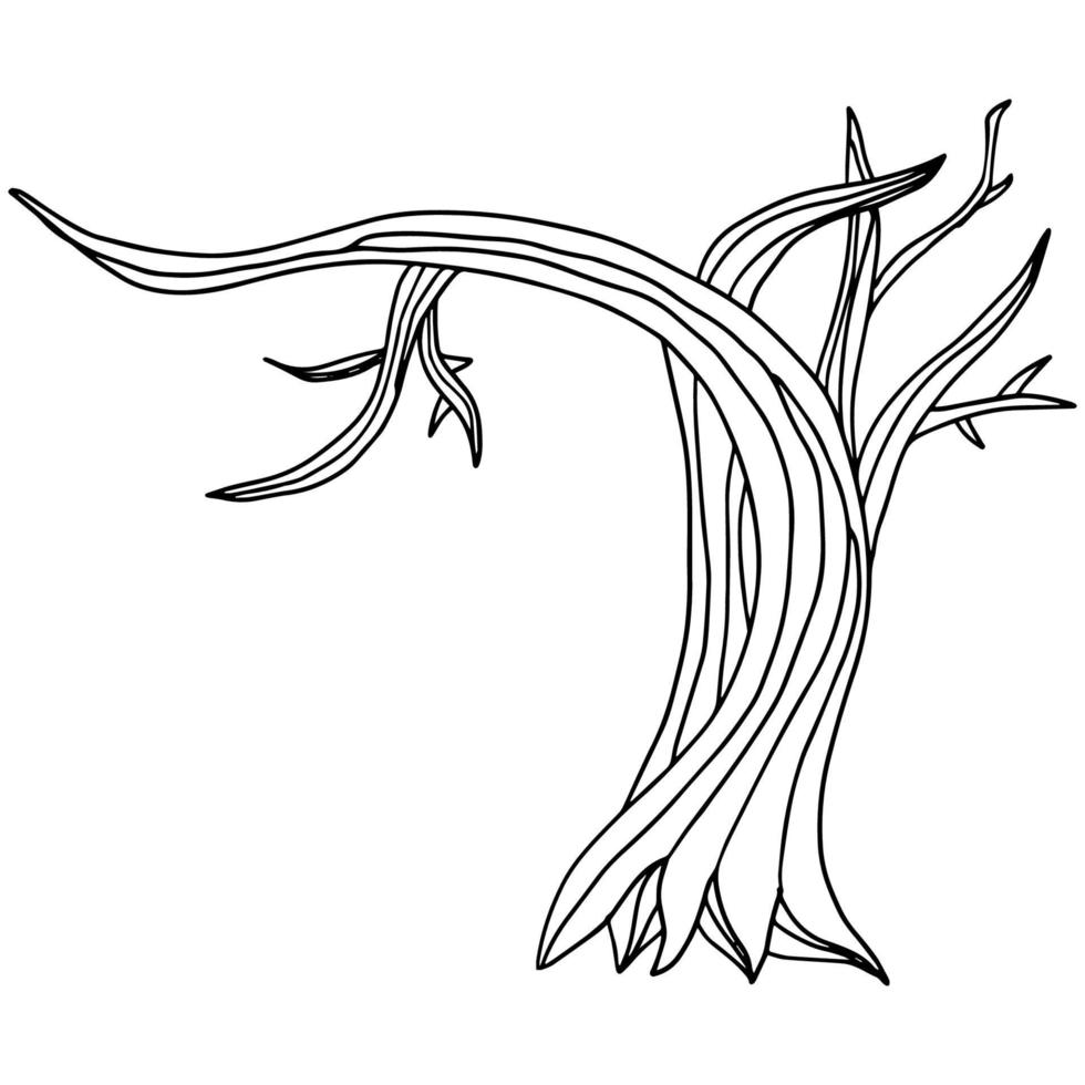 árbol de invierno calvo de dibujos animados en estilo plano aislado sobre fondo blanco. planta de primavera vector