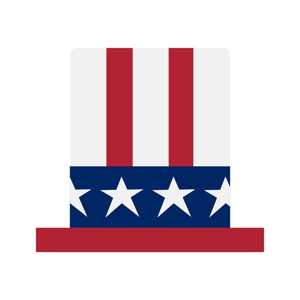 Fourth of July hat isolated on white background. Icon. vector