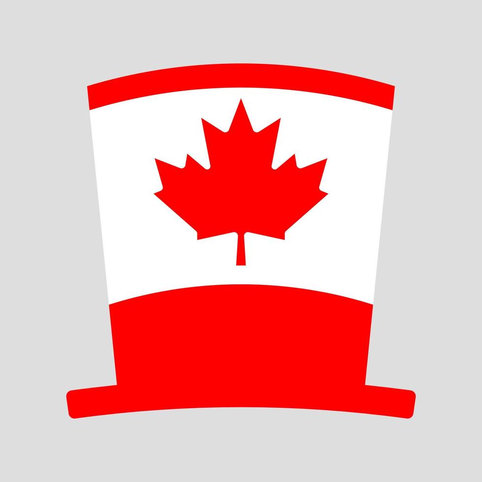 Canada Day hat, First of July hat isolated on grey background. Dominion Day, 1 July, Icon. vector