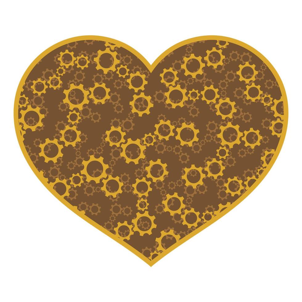 Steampunk heart with gears inside. vector