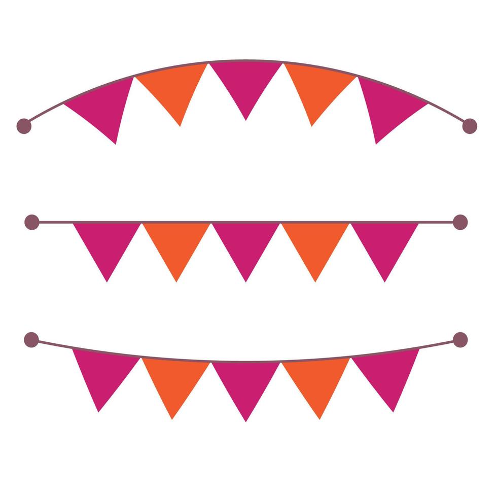 Multicolored bright buntings garlands isolated on white background vector