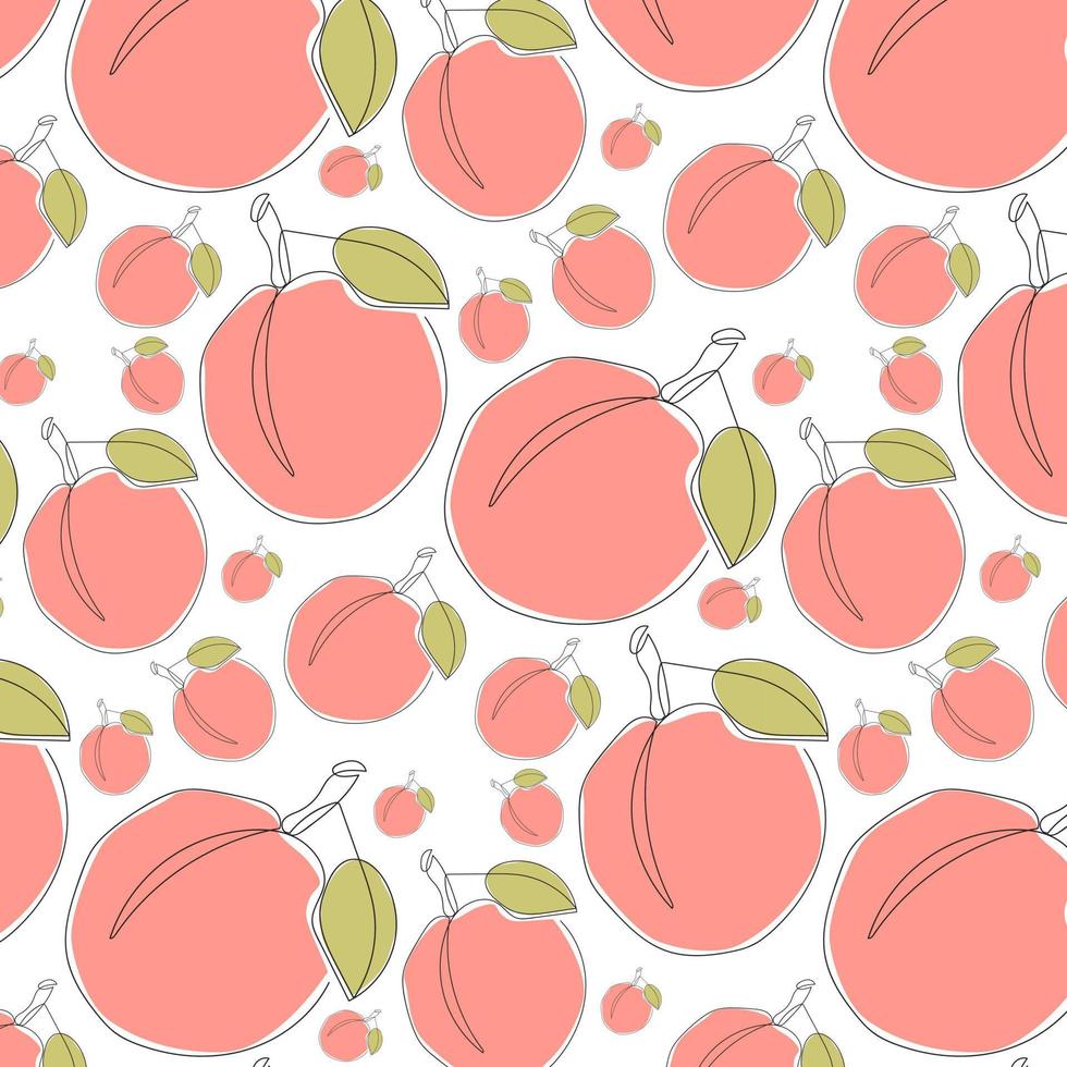 Peaches seamless pattern. Vector illustration 6555778 Vector Art at ...