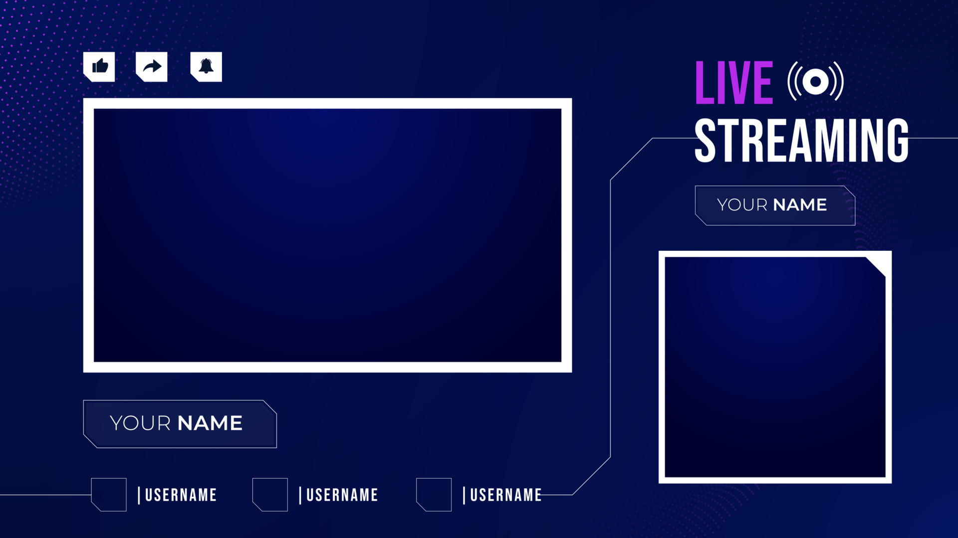 Modern Screen Panel Overlay Frame Set Design Template For Games