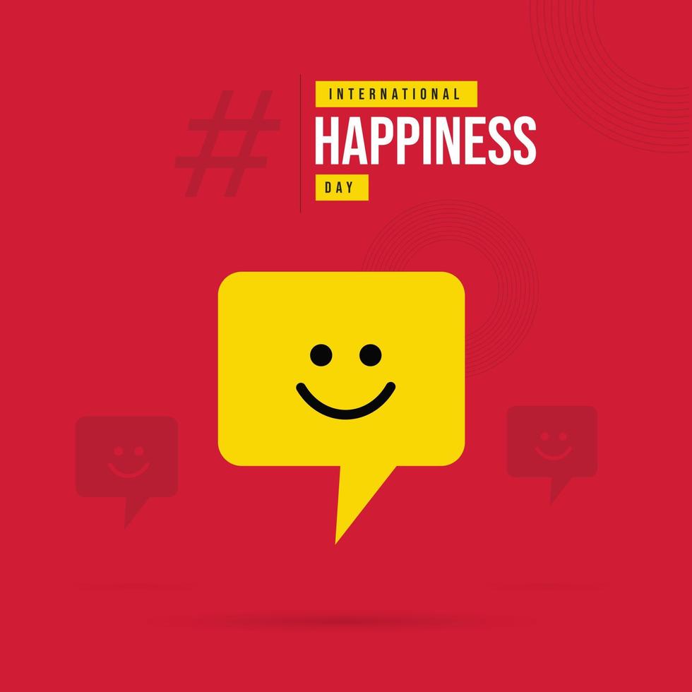 International Day of Happiness Template Design vector