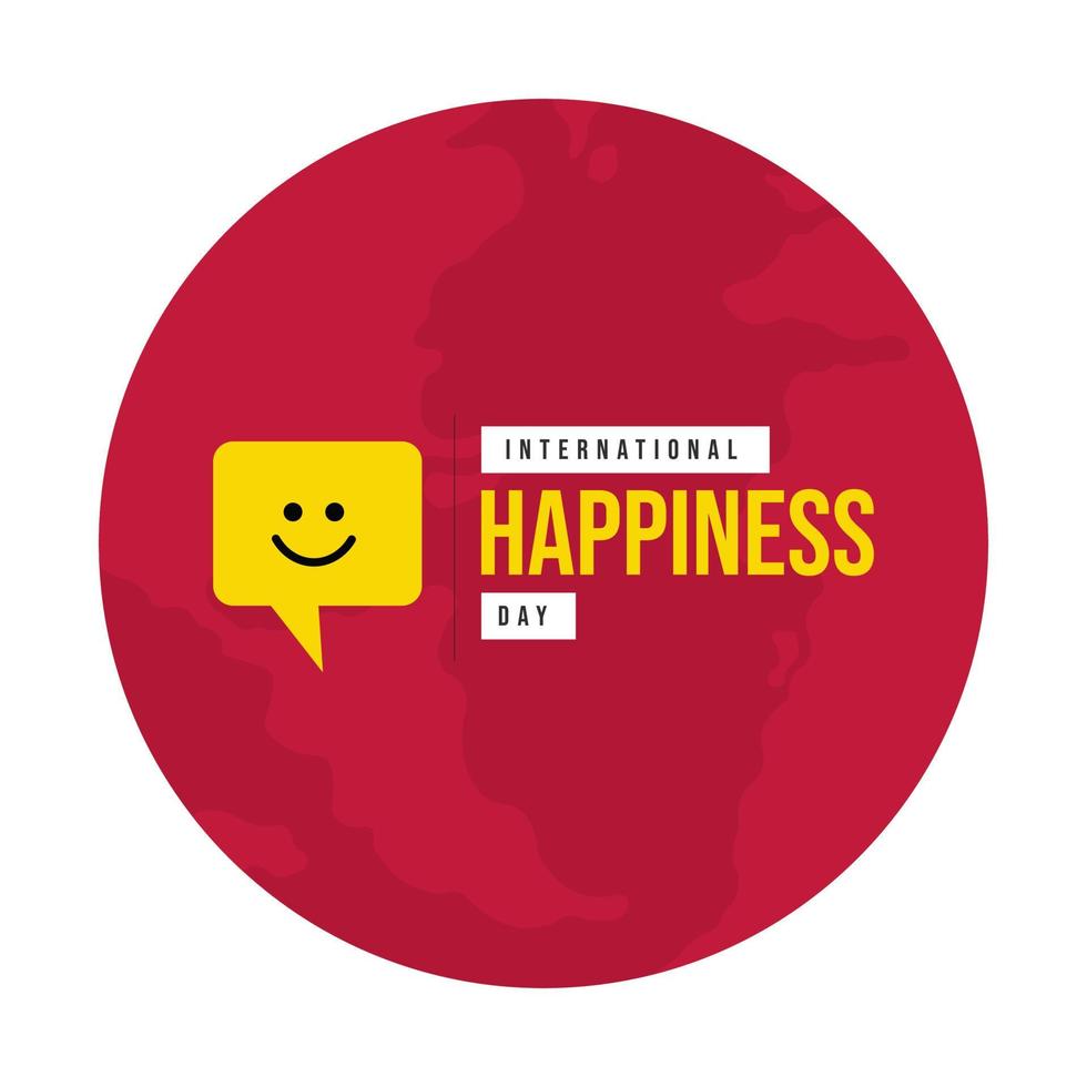 International Day of Happiness Template Design vector