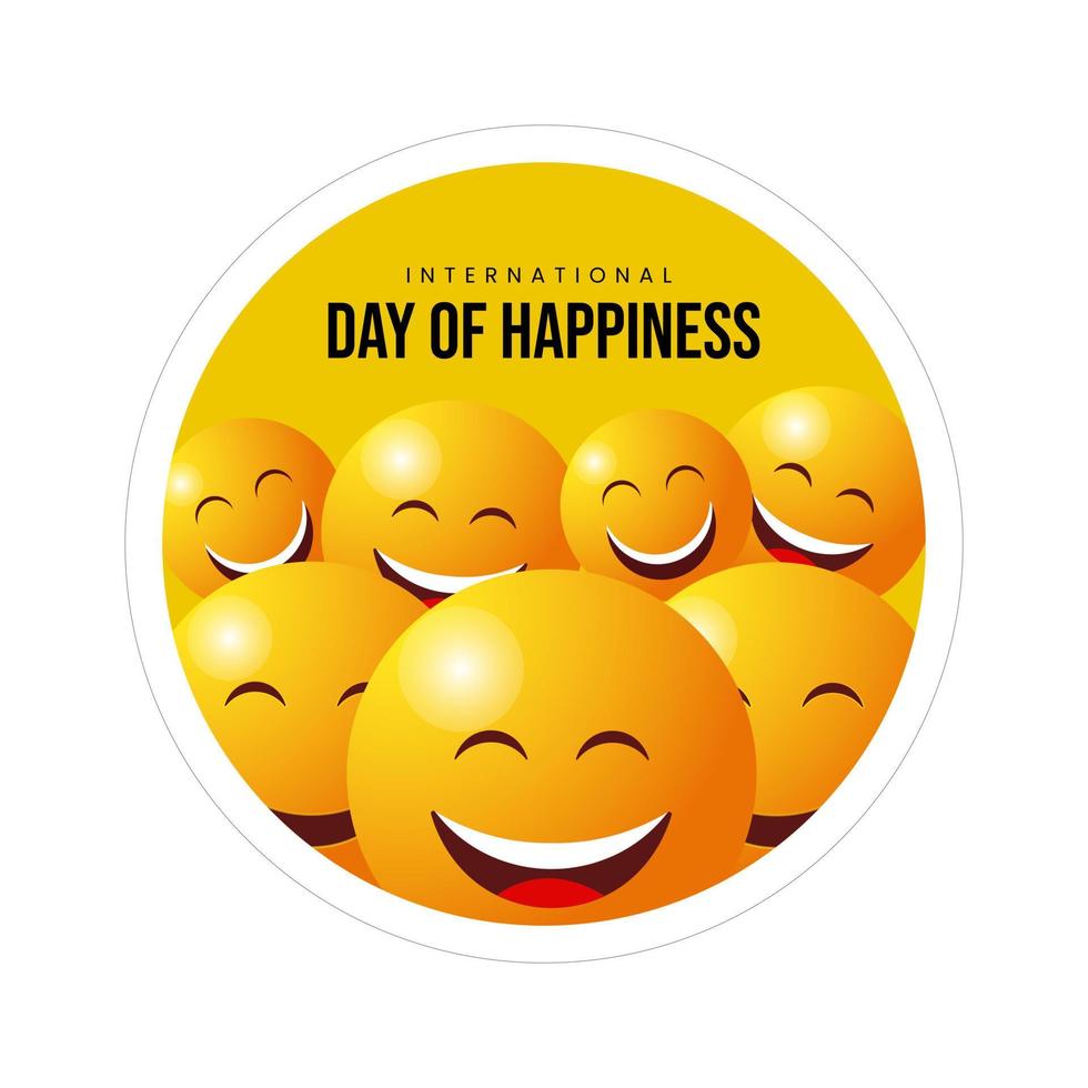 International Day of Happiness Template Design vector