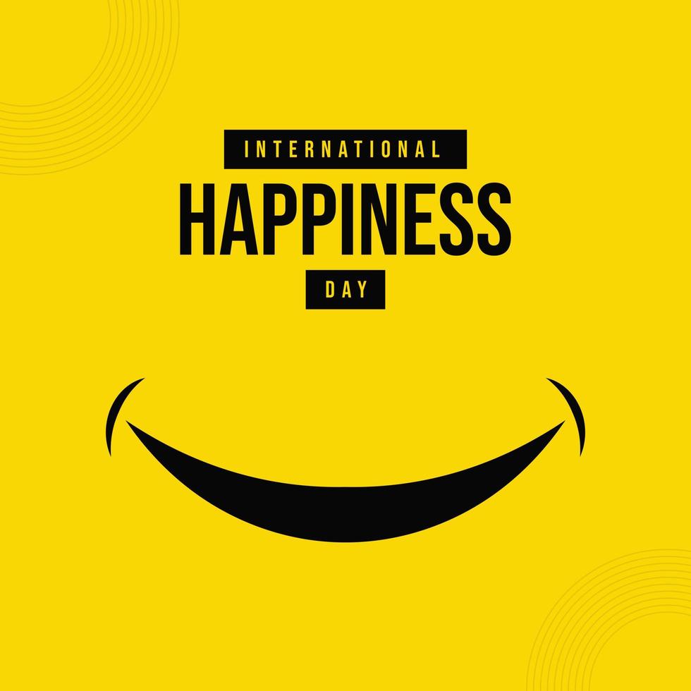 International Day of Happiness Template Design vector