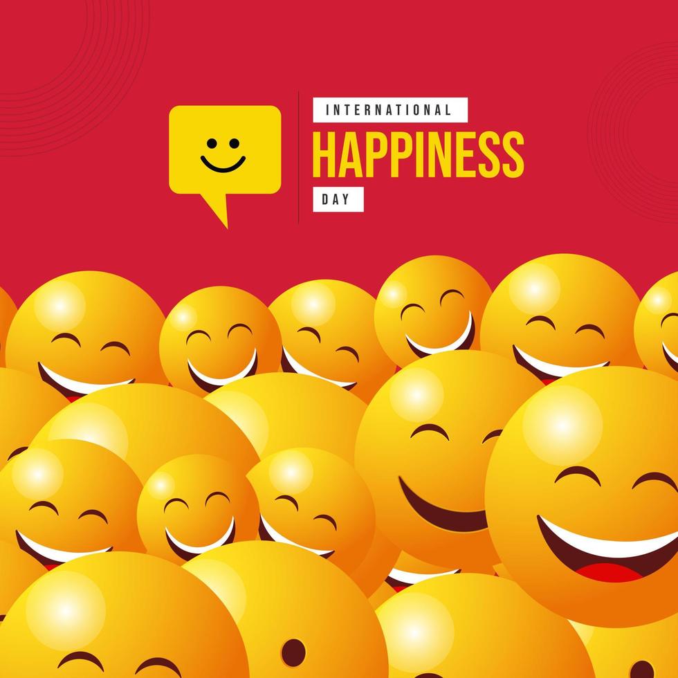 International Day of Happiness Template Design 6555809 Vector Art at  Vecteezy