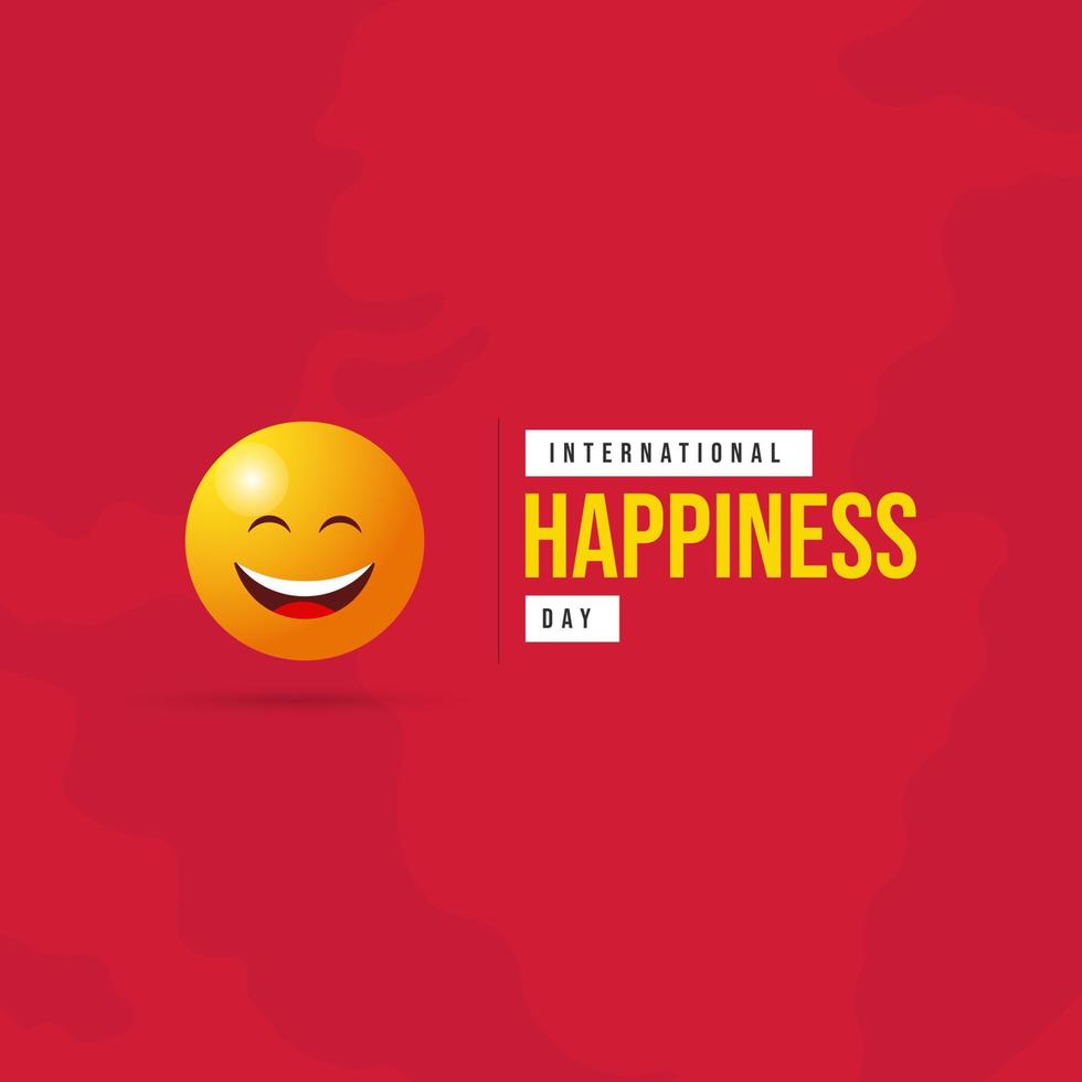 International Day of Happiness Template Design vector