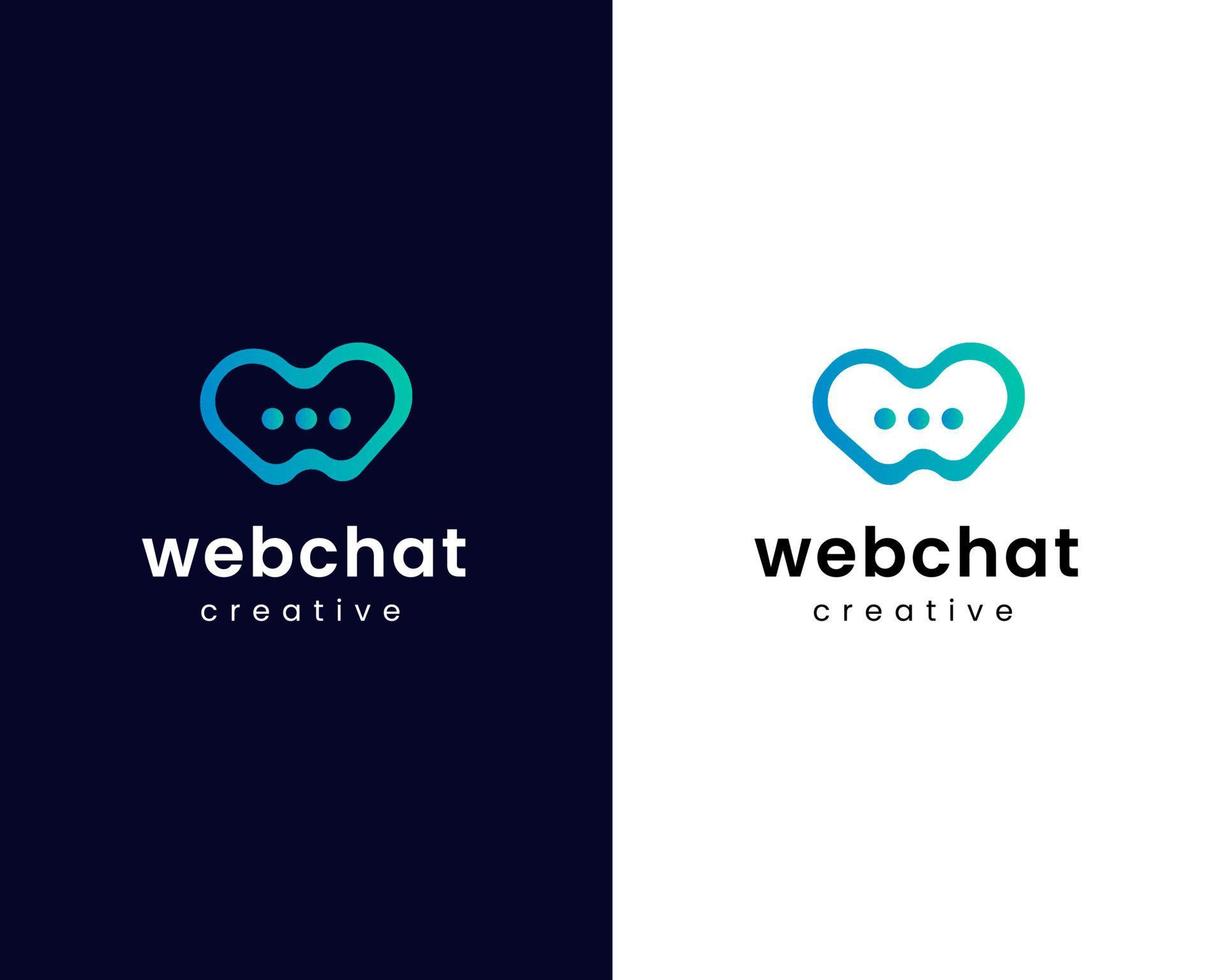 letra w con plantilla de diseño de logotipo de chat vector