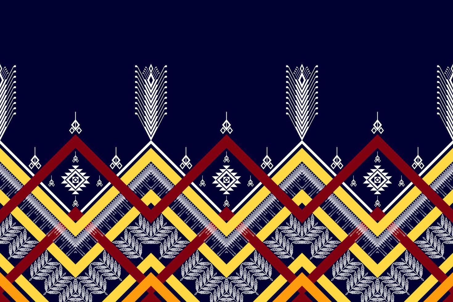 Ethnic geometric seamless pattern design. Aztec fabric carpet mandala ornament chevron textile decoration wallpaper. Tribal turkey African Indian traditional embroidery vector background