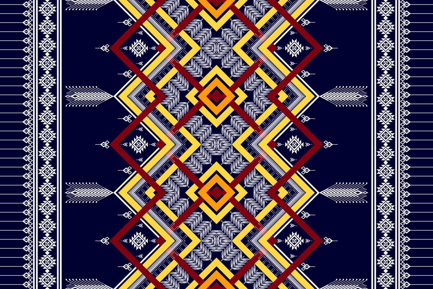 Ethnic geometric seamless pattern design. Aztec fabric carpet mandala ornament chevron textile decoration wallpaper. Tribal turkey African Indian traditional embroidery vector background