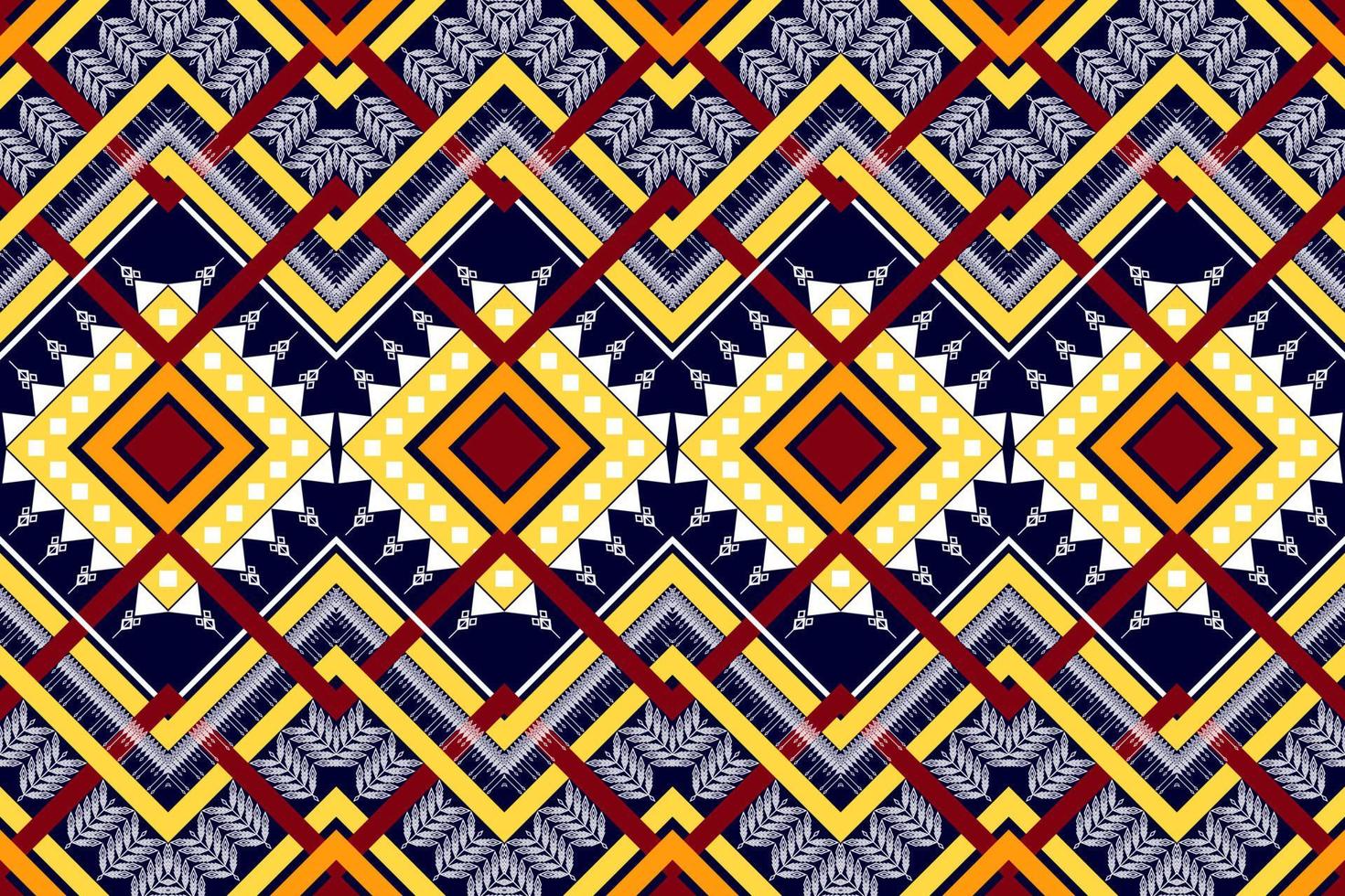 Ethnic geometric seamless pattern design. Aztec fabric carpet mandala ornament chevron textile decoration wallpaper. Tribal turkey African Indian traditional embroidery vector background