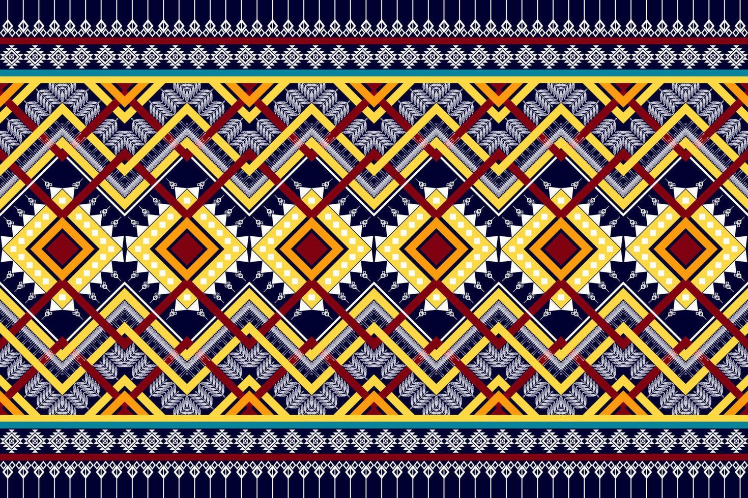 Ethnic geometric seamless pattern design. Aztec fabric carpet mandala ornament chevron textile decoration wallpaper. Tribal turkey African Indian traditional embroidery vector background