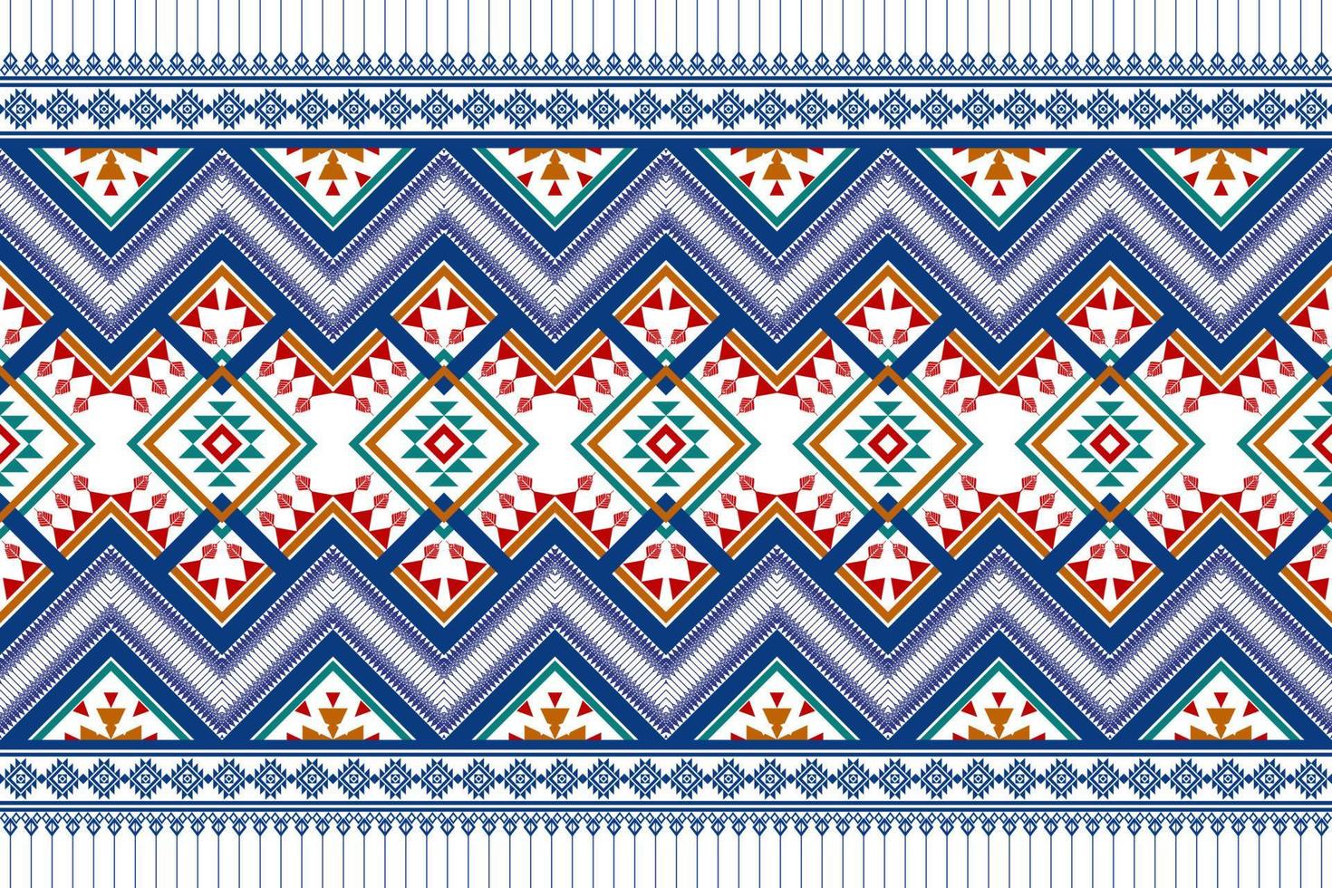 Geometric ethnic seamless pattern design. Aztec fabric carpet mandala ornament chevron textile decoration wallpaper. Tribal boho turkey African American traditional embroidery background vector