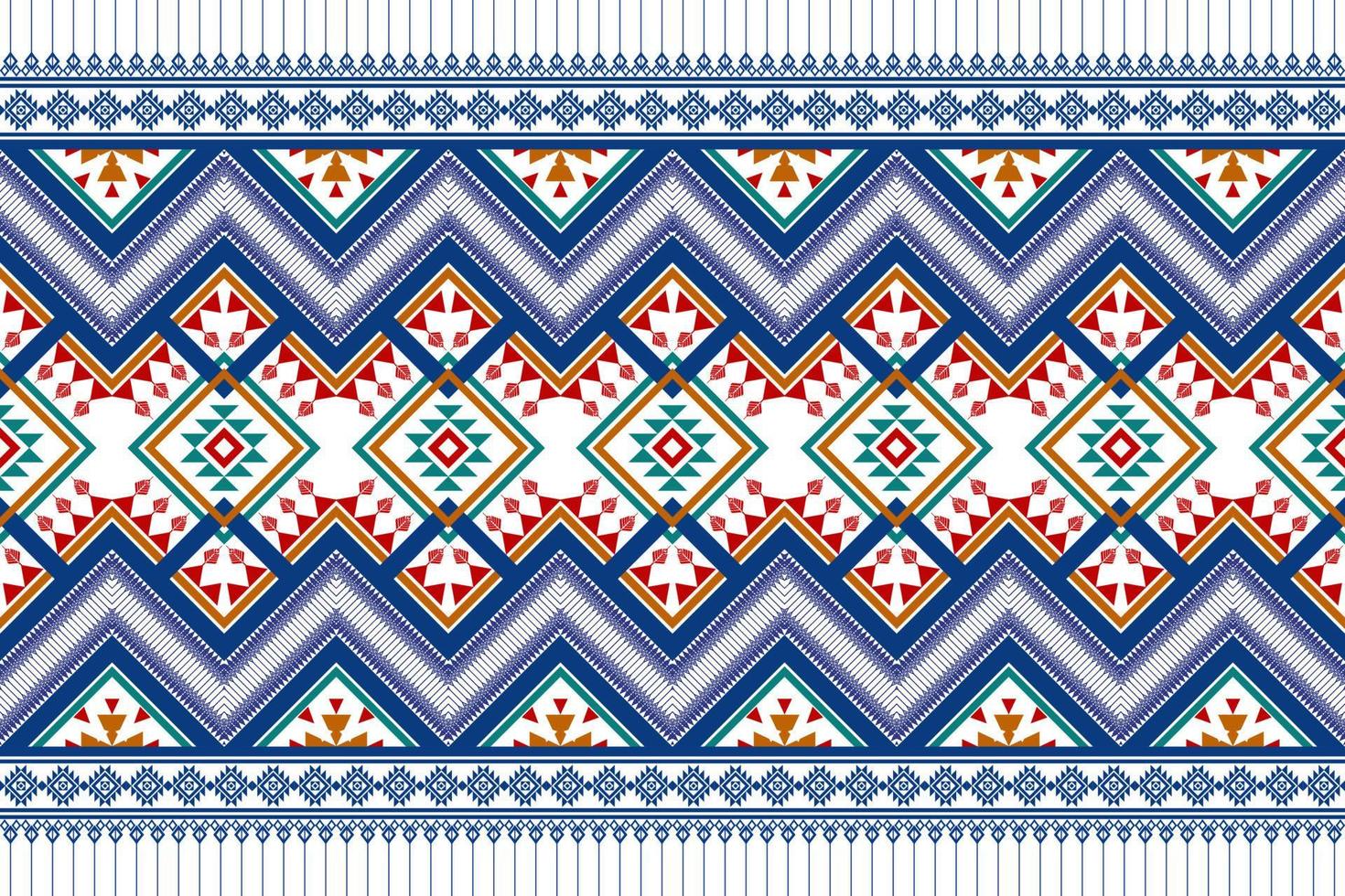 Geometric ethnic seamless pattern design. Aztec fabric carpet mandala ornament chevron textile decoration wallpaper. Tribal boho turkey African American traditional embroidery background vector