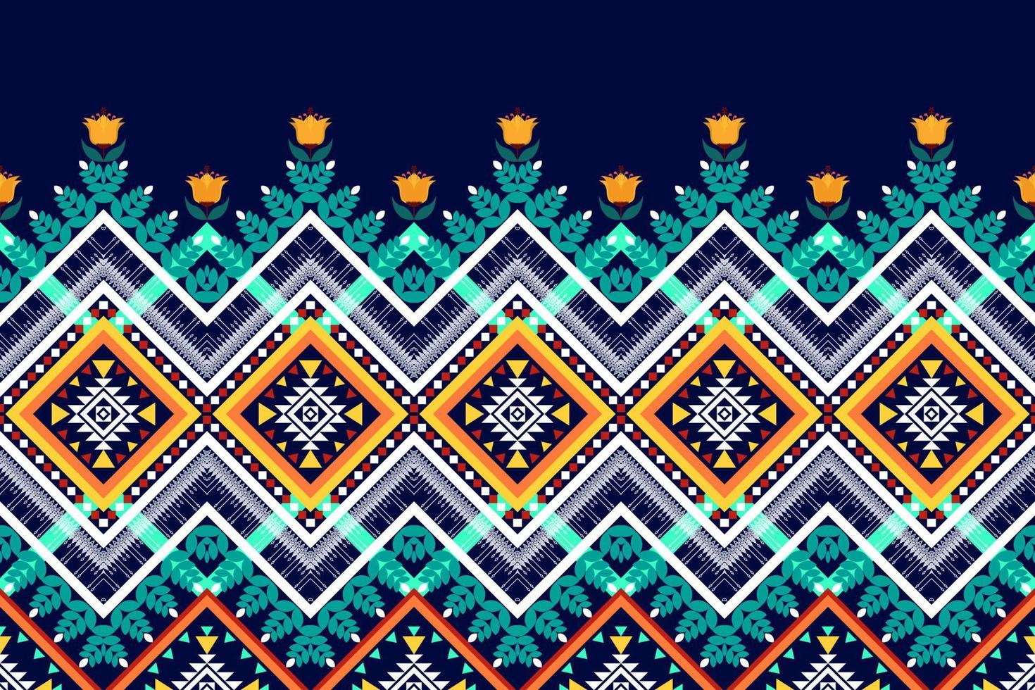 diseño geométrico étnico de patrones sin fisuras. tela azteca alfombra mandala ornamento chevron textil decoración papel pintado. Fondo de ilustración de vector de bordado tradicional indio africano de pavo tribal