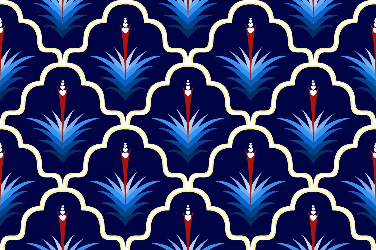 diseño de patrones sin fisuras étnicos ikat marroquíes. tela azteca alfombra mandala ornamento nativo boho chevron textil decoración papel tapiz. vector de bordado tradicional indio africano de turquía tribal