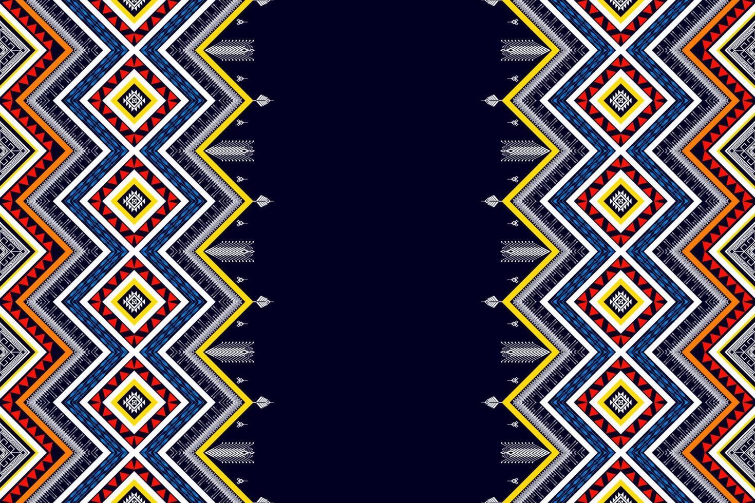 diseño geométrico étnico de patrones sin fisuras. tela azteca alfombra mandala ornamento chevron textil decoración papel pintado. Fondo de ilustración de vector de bordado tradicional indio africano de pavo tribal